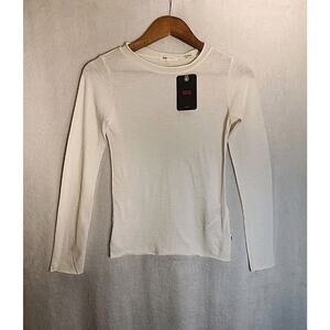 Levi's 100% Cotton Lightweight Long Sleeve Slub top Ivory Size XS New